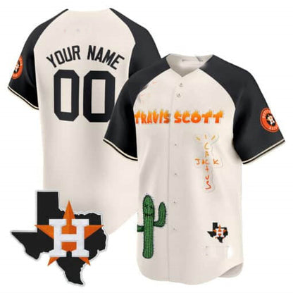 Custom Houston Astros Cactus Jack Patch Vapor Premier Limited – All Stitched Baseball Jersey view 2