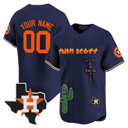 Custom Houston Astros Cactus Jack Patch Vapor Premier Limited – All Stitched Baseball Jersey view 3