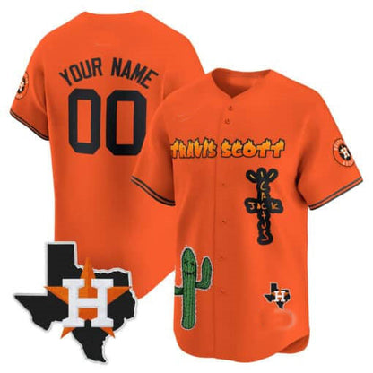 Custom Houston Astros Cactus Jack Patch Vapor Premier Limited – All Stitched Baseball Jersey view 4