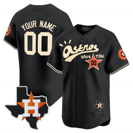 Custom Houston Astros Cactus Jack Style Vapor Premier Limited – All Stitched Baseball Jersey - Main View