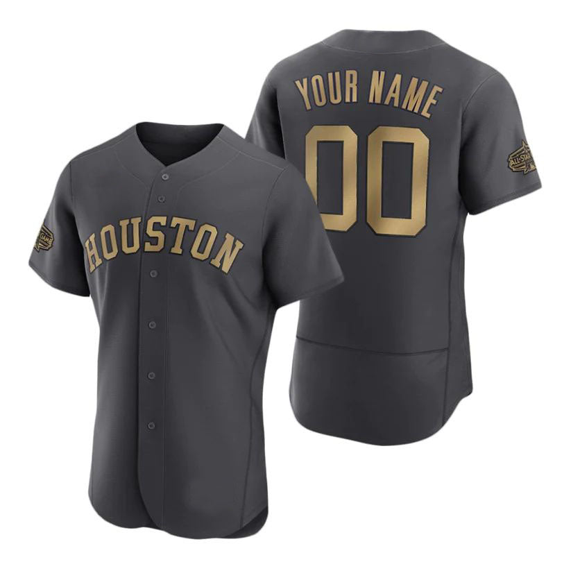 Custom Houston Astros Baseball Jerseys Gray 2022 All Star Game Stitched Jerseys Elite - Main View