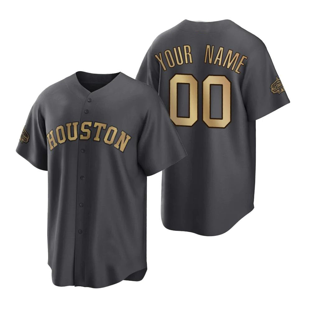 Custom Houston Astros Baseball Jerseys Gray 2022 All Star Game Stitched Jerseys - Main View