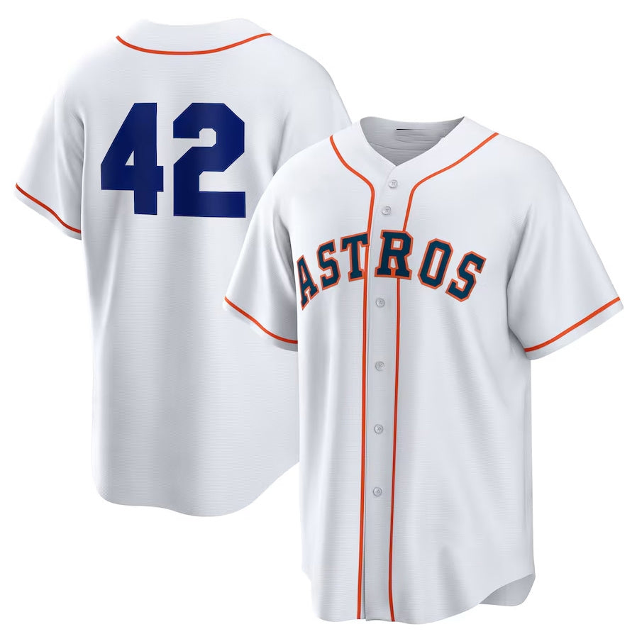 Houston Astros Home 2025 Jackie Robinson Day Replica Jersey - White Stitched Baseball Jersey - Main View