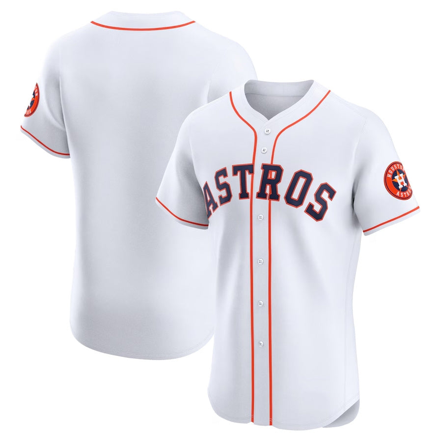 Houston Astros Home Elite Jersey - White Stitched Baseball Jersey - Main View