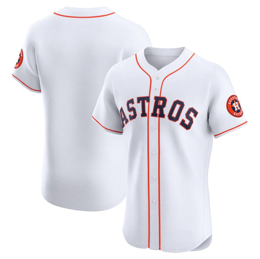 Houston Astros Home Elite Jersey - White Stitched Baseball Jersey - Main View