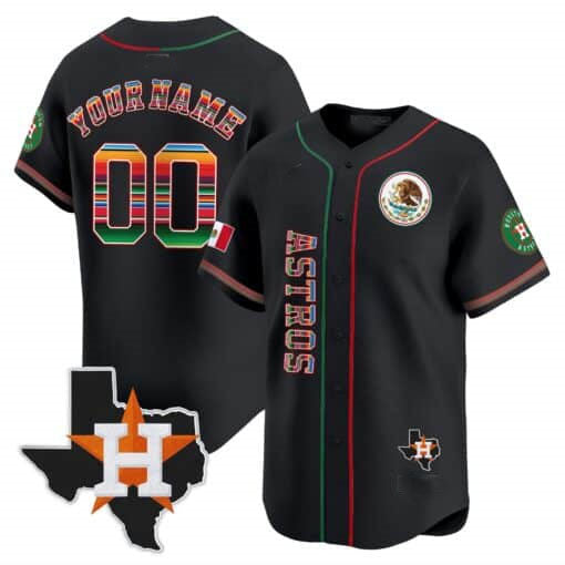 Custom Houston Astros Mexico Vapor Premier Limited V4 – All Stitched Baseball Jersey view 3