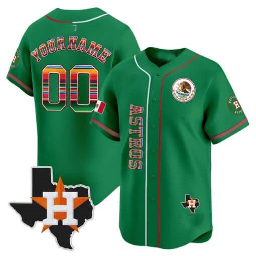 Custom Houston Astros Mexico Vapor Premier Limited V4 – All Stitched Baseball Jersey - Main View