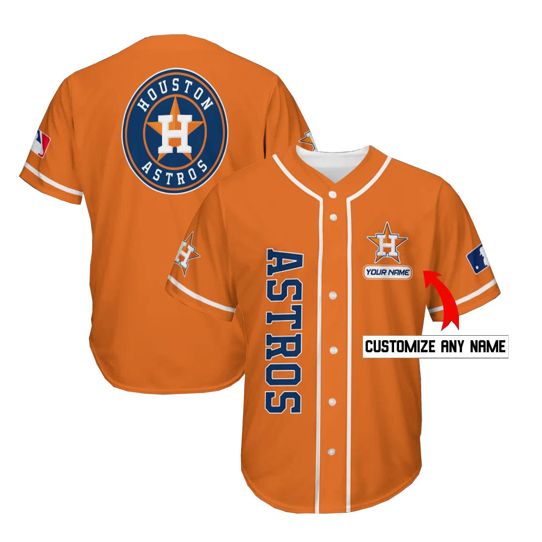 Custom Houston Astros Jersey Personalized Baseball Orange Stitched Jerseys - Main View