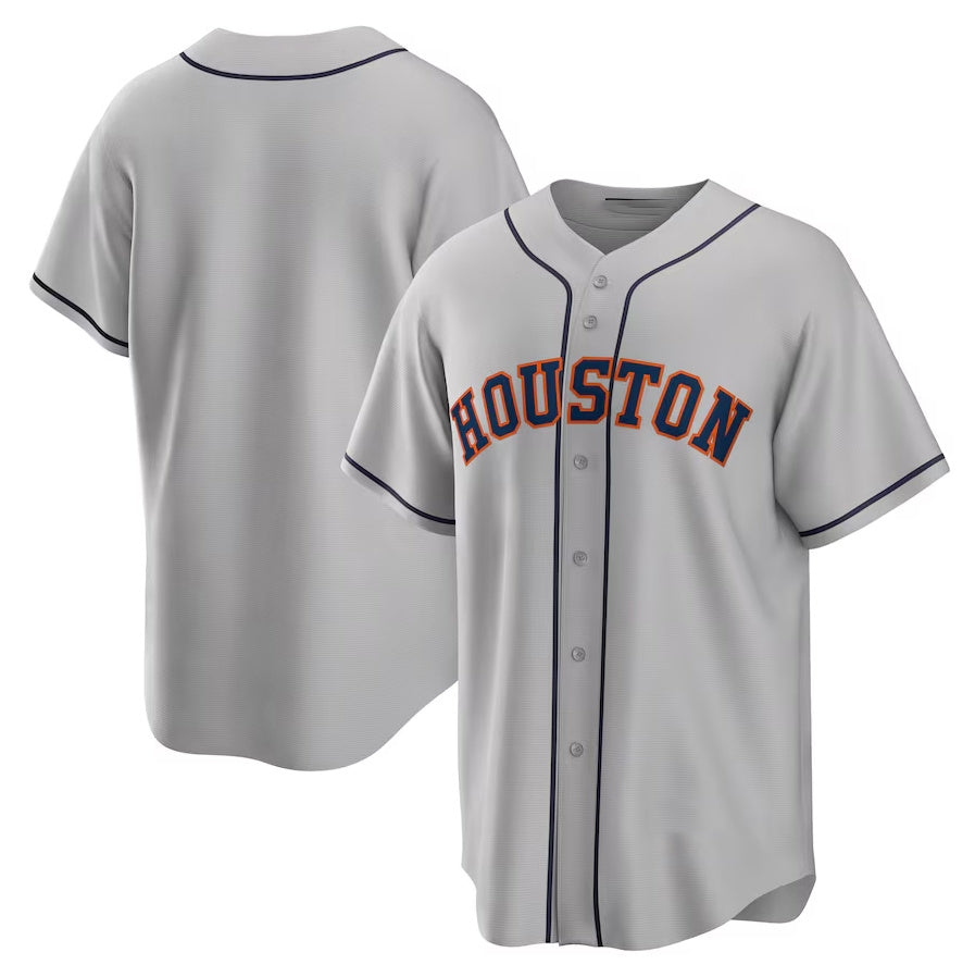 Houston Astros Road Replica Team Jersey - Gray Stitched Baseball Jersey - Main View