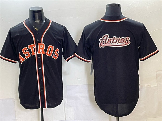 Houston Astros Team Big Logo 2026 Fashion Replica Black Out Stitched Jersey - Main View