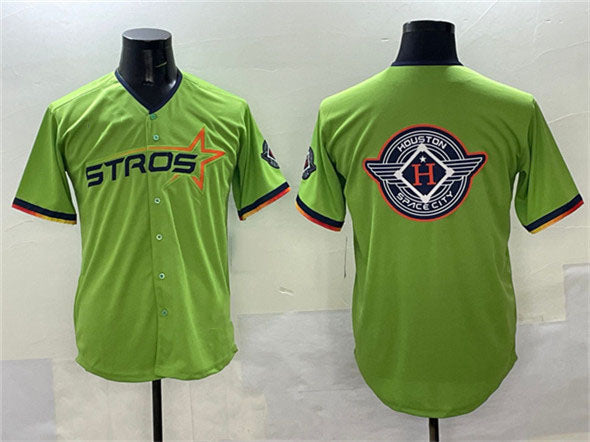 Houston Astros Team Big Logo Green 2025 City Connect Limited Stitched Baseball Jersey - Main View