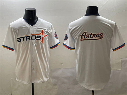 Houston Astros Team Big Logo White 2025 City Connect Limited Stitched Baseball Jersey - Main View