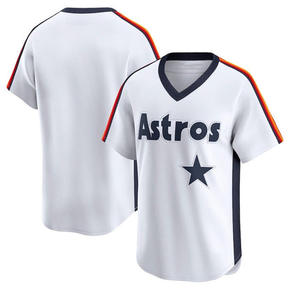 Houston Astros Throwback Cooperstown Collection Limited Jersey - White Stitched Baseball Jersey - Main View