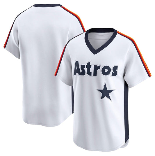 Houston Astros Throwback Cooperstown Collection Limited Jersey - White Stitched Baseball Jersey - Main View