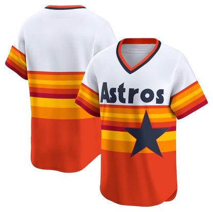 Houston Astros Throwback Cooperstown Collection Limited Jersey - White Stitched Baseball Jersey - Main View