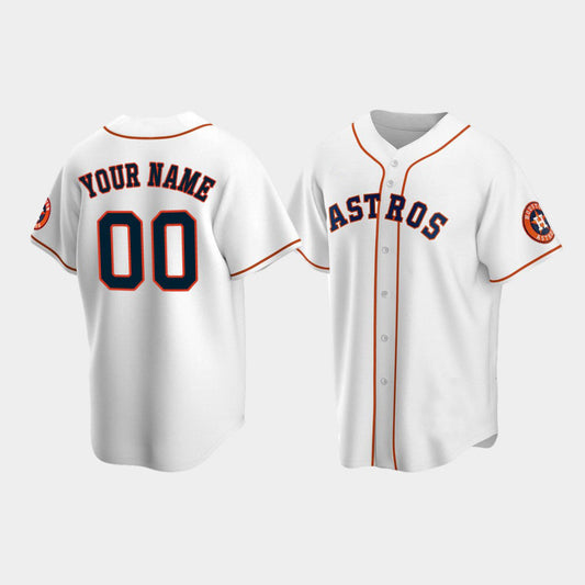 Custom Houston Astros Baseball Jerseys White Stitched Jerseys LOGO - Main View