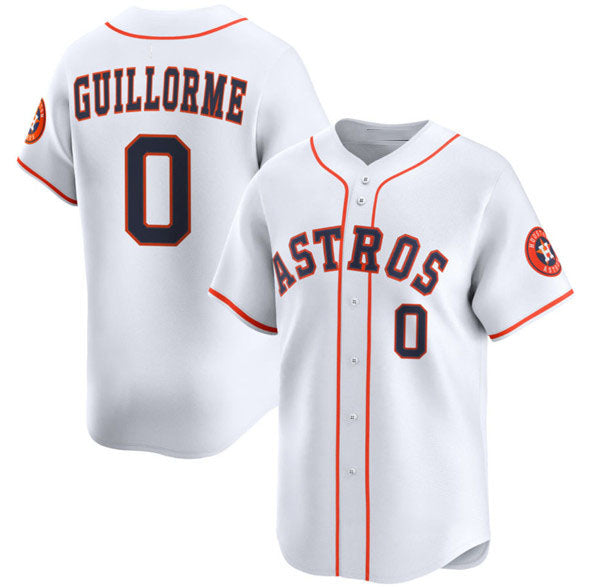 Houston Astros #0 Luis Guillorme White 2025 Home Limited Stitched Baseball Jersey - Main View
