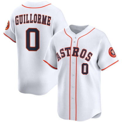 Houston Astros #0 Luis Guillorme White 2025 Home Limited Stitched Baseball Jersey - Main View