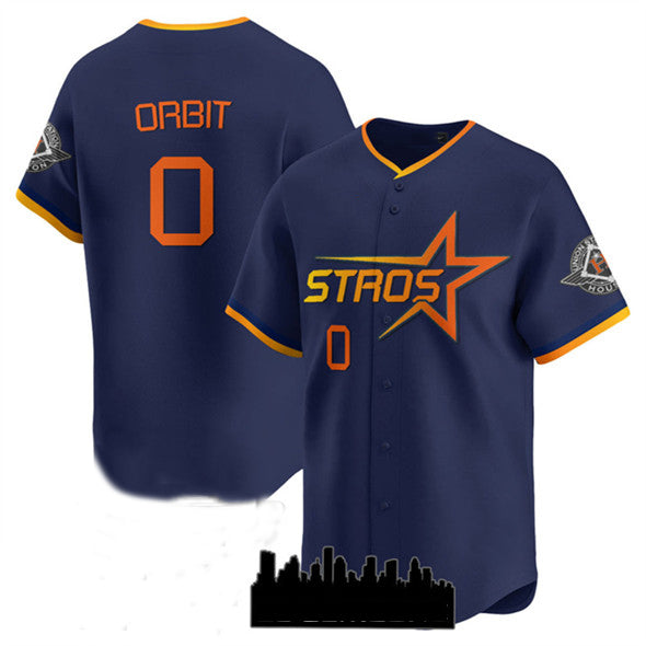 Houston Astros #0 Kaleb Ort Navy 2025 City Connect Limited Stitched Baseball Jersey - Main View