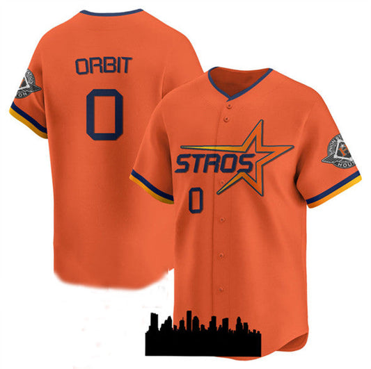 Houston Astros #0 Orbit Orange 2025 City Connect Limited Stitched Baseball Jersey - Main View
