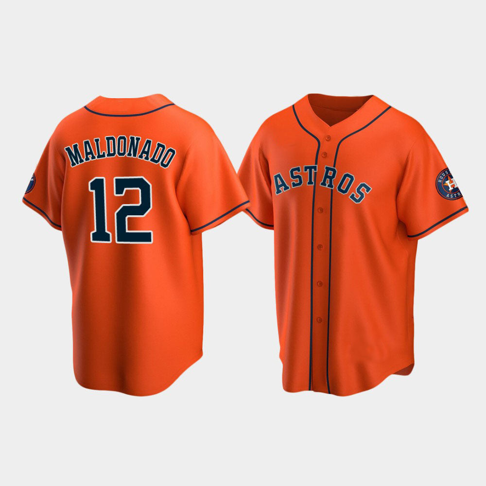 Baseball Houston Astros #12 Martin Maldonado Orange Stitched Jersey - Main View