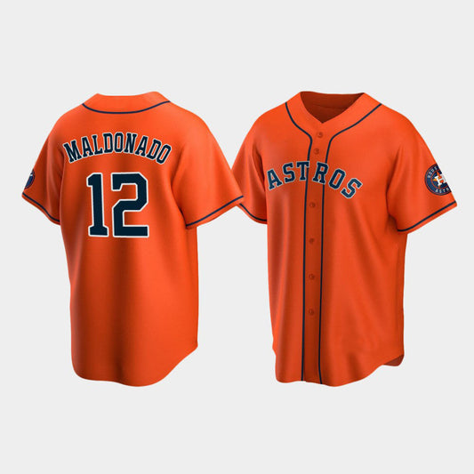 Baseball Houston Astros #12 Martin Maldonado Orange Stitched Jersey - Main View