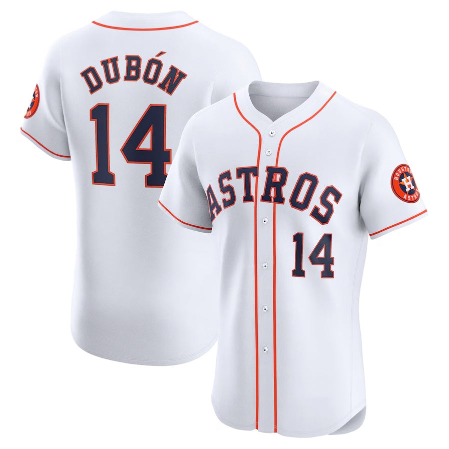 Houston Astros #14 Mauricio Dubon Home Elite Player Jersey - White Stitched Baseball Jersey - Main View