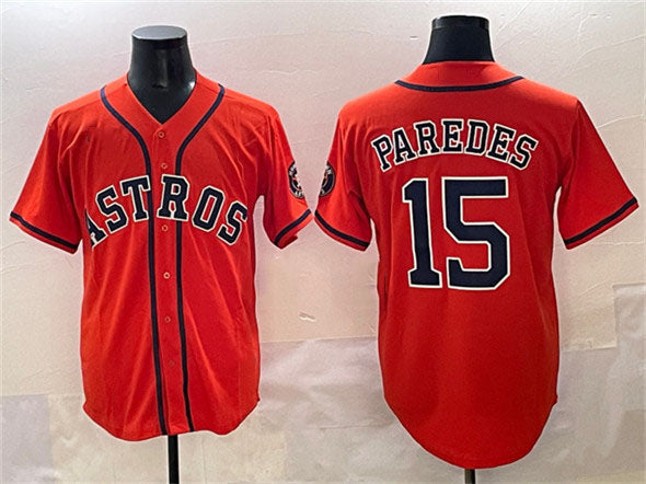 Houston Astros #15 Isaac Paredes Orange Cool Base Stitched Baseball Jersey - Main View