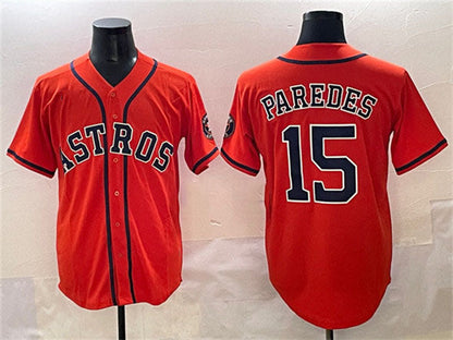 Houston Astros #15 Isaac Paredes Orange Cool Base Stitched Baseball Jersey - Main View