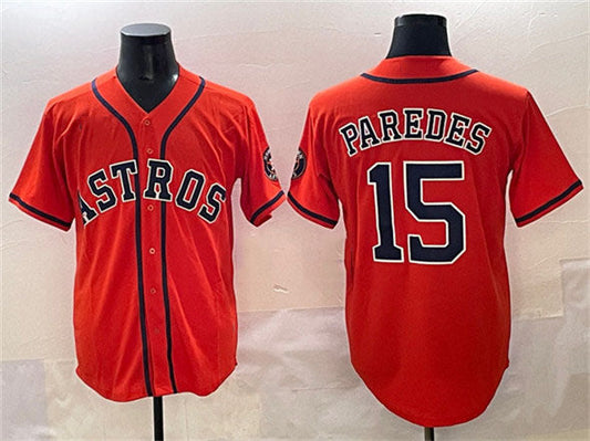 Houston Astros #15 Isaac Paredes Orange Cool Base Stitched Baseball Jersey - Main View