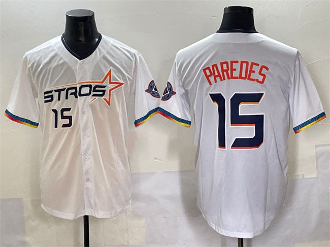 Houston Astros #15 Isaac Paredes White 2025 City Connect Limited Stitched Baseball Jersey - Main View
