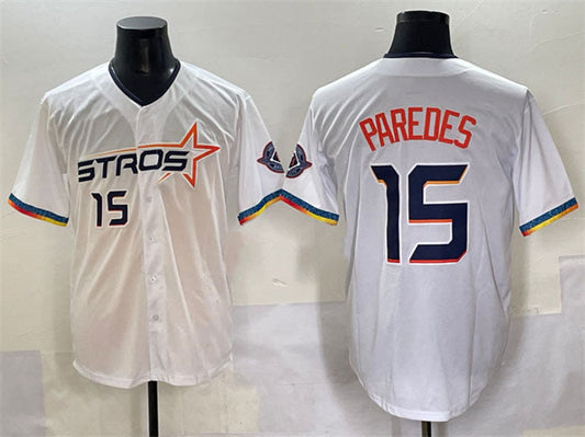 Houston Astros #15 Isaac Paredes White 2025 City Connect Limited Stitched Baseball Jersey - Main View