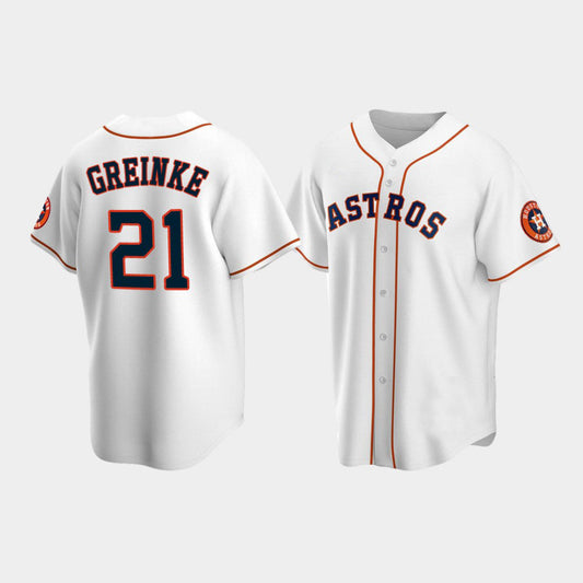 Baseball Houston Astros #21 Zack Greinke White Stitched Jersey - Main View