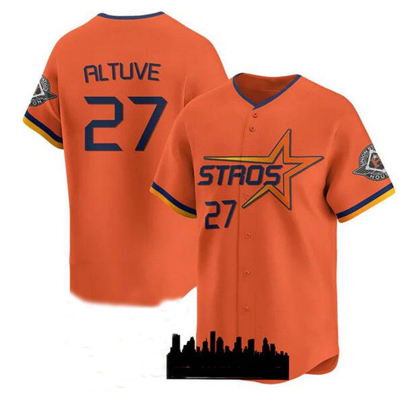 Houston Astros #27 Jose Altuve Orange 2025 City Connect Limited Stitched Baseball Jersey - Main View