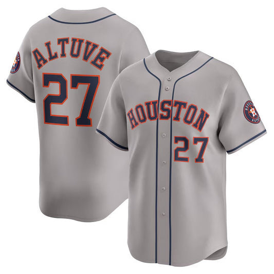 Houston Astros #27 Jose Altuve Road Limited Player Jersey - Gray Stitched Baseball Jersey - Main View