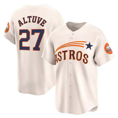 Houston Astros #27 Jose Altuve Throwback Cooperstown Vapor Premier Limited Jersey - All Stitched