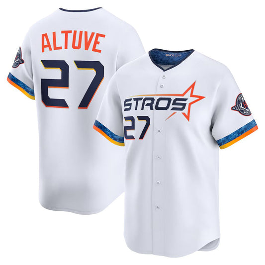 Houston Astros #27 Jose Altuve White 2025 City Connect Limited Player Stitched Baseball Jersey - Main View