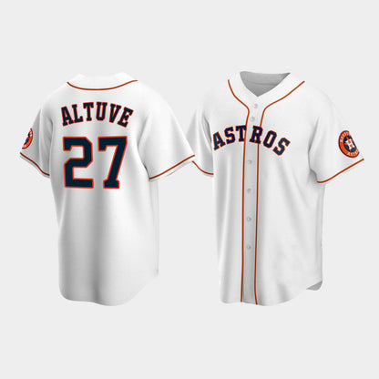 Baseball Houston Astros #27 Jose Altuve White Stitched Jerseys - Main View