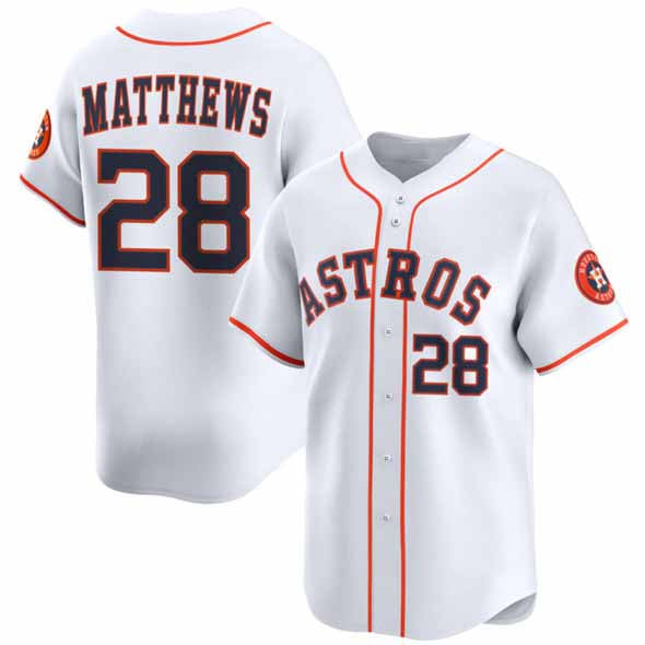 Houston Astros #28 Brice Matthews White 2025 Home Limited Stitched Baseball Jersey - Main View