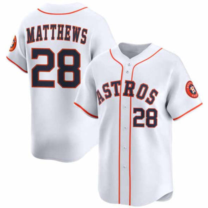 Houston Astros #28 Brice Matthews White 2025 Home Limited Stitched Baseball Jersey - Main View