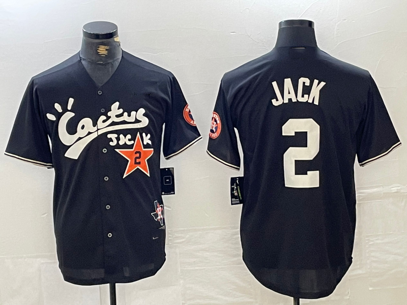 Houston Astros #2 Alex Bregman Black Cactus Jack Vapor Premier Stitched Baseball Jersey - Main View