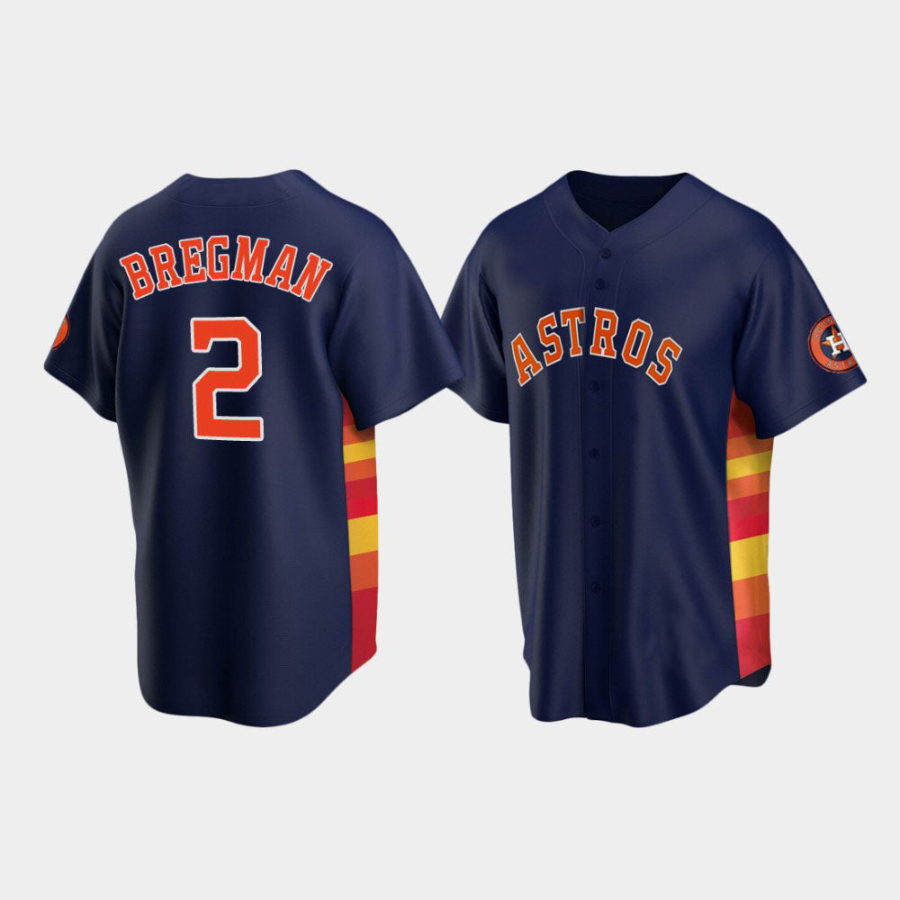 Baseball Houston Astros #2 Alex Bregman Navy Stitched Jersey - Main View