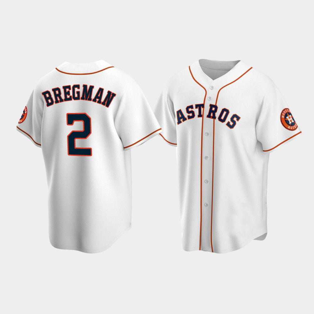 Baseball Houston Astros #2 Alex Bregman White Stitched Jersey - Main View