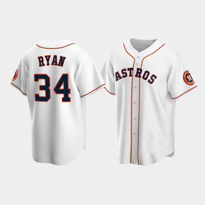 Baseball Houston Astros #34 Nolan Ryan White Stitched Jerseys - Main View