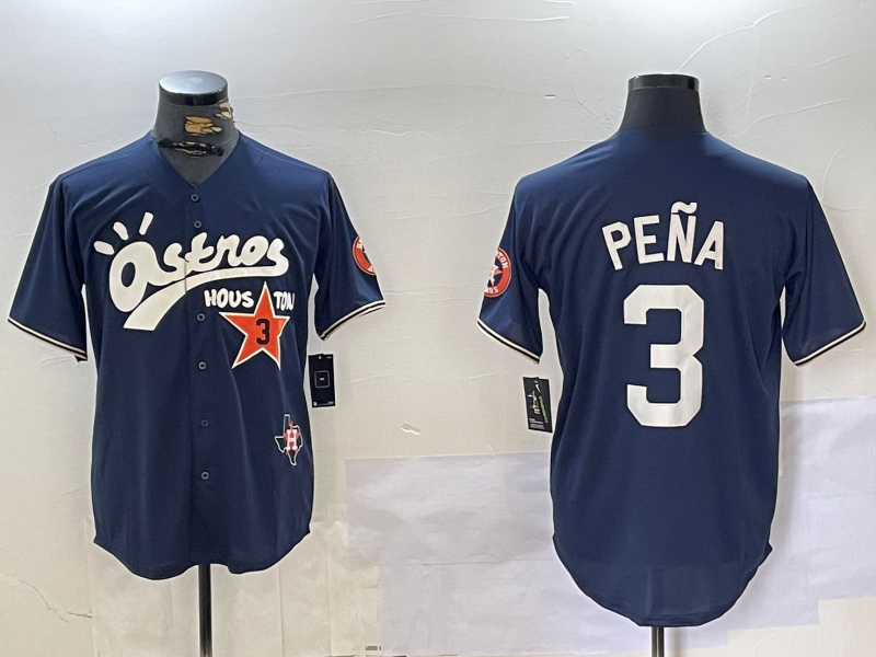 Houston Astros #3 Jeremy Pena Black Cactus Jack Vapor Premier Stitched Baseball Jersey - Main View