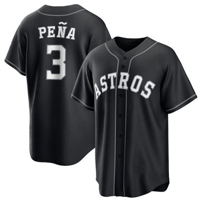 Houston Astros #3 Jeremy Pena Black Lights Out Limited Stitched Baseball Jersey - Main View