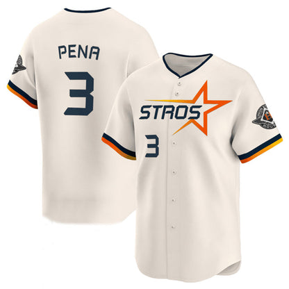 Houston Astros #3 Jeremy Pena Cream 2025 City Connect Limited Stitched Baseball Jersey - Main View
