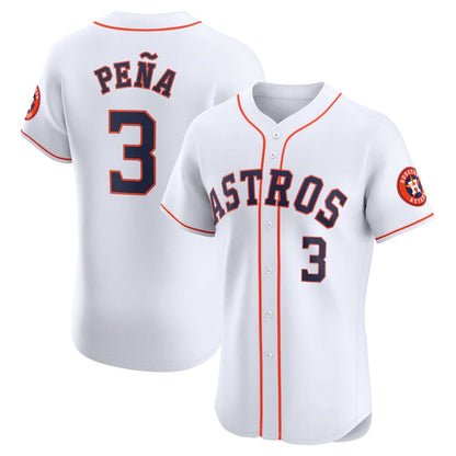 Houston Astros #3 Jeremy Peña Home Elite Player Jersey - White Stitched Baseball Jersey - Main View