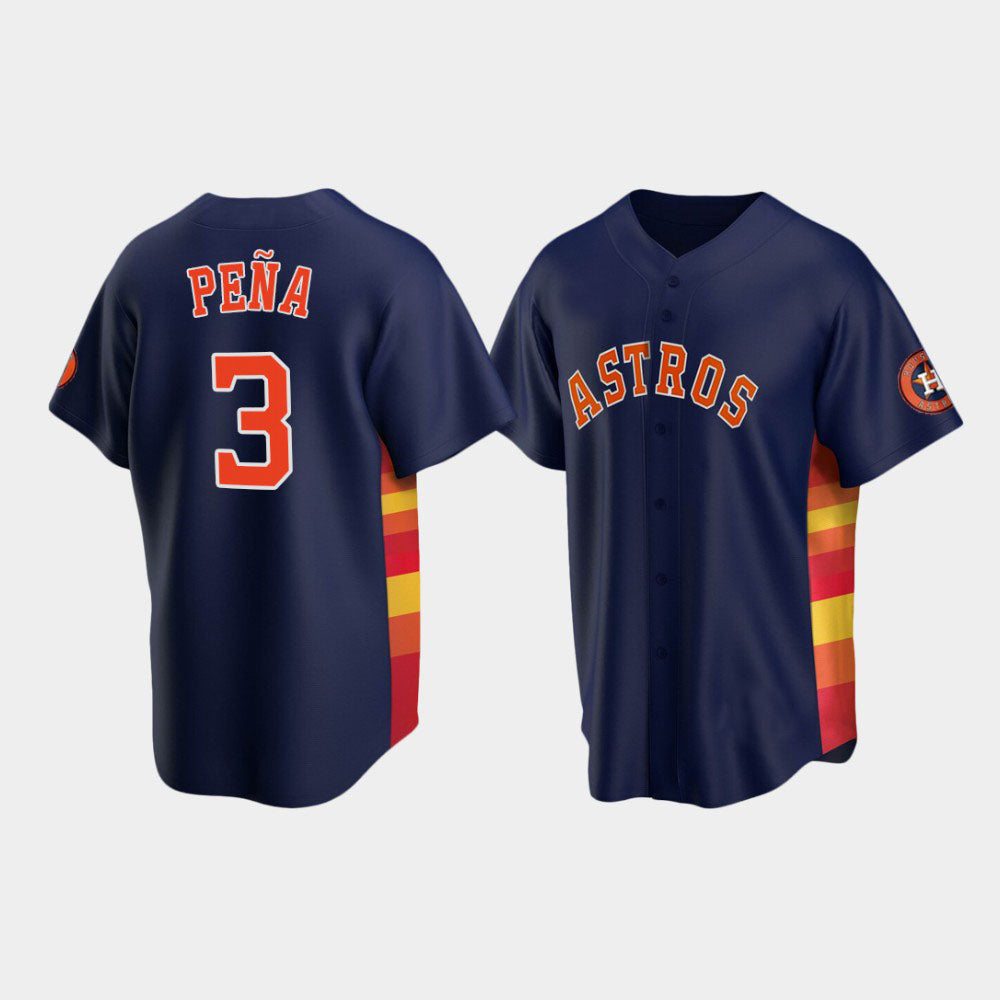 Baseball Houston Astros #3 Jeremy Pena Navy Stitched Jersey - Main View