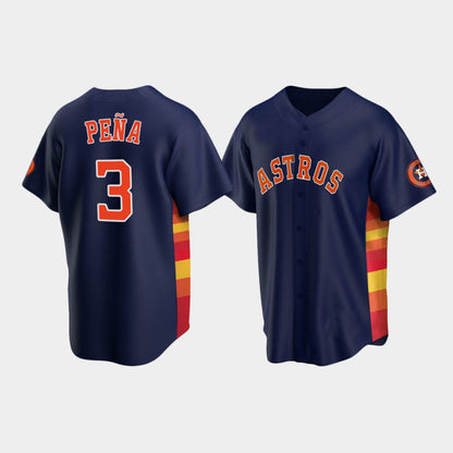 Baseball Houston Astros #3 Jeremy Pena Navy Stitched Jersey - Main View